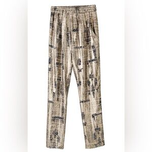SOLD - Isabel Marant Pour H&M Metallic Black/Gold Silk Trousers